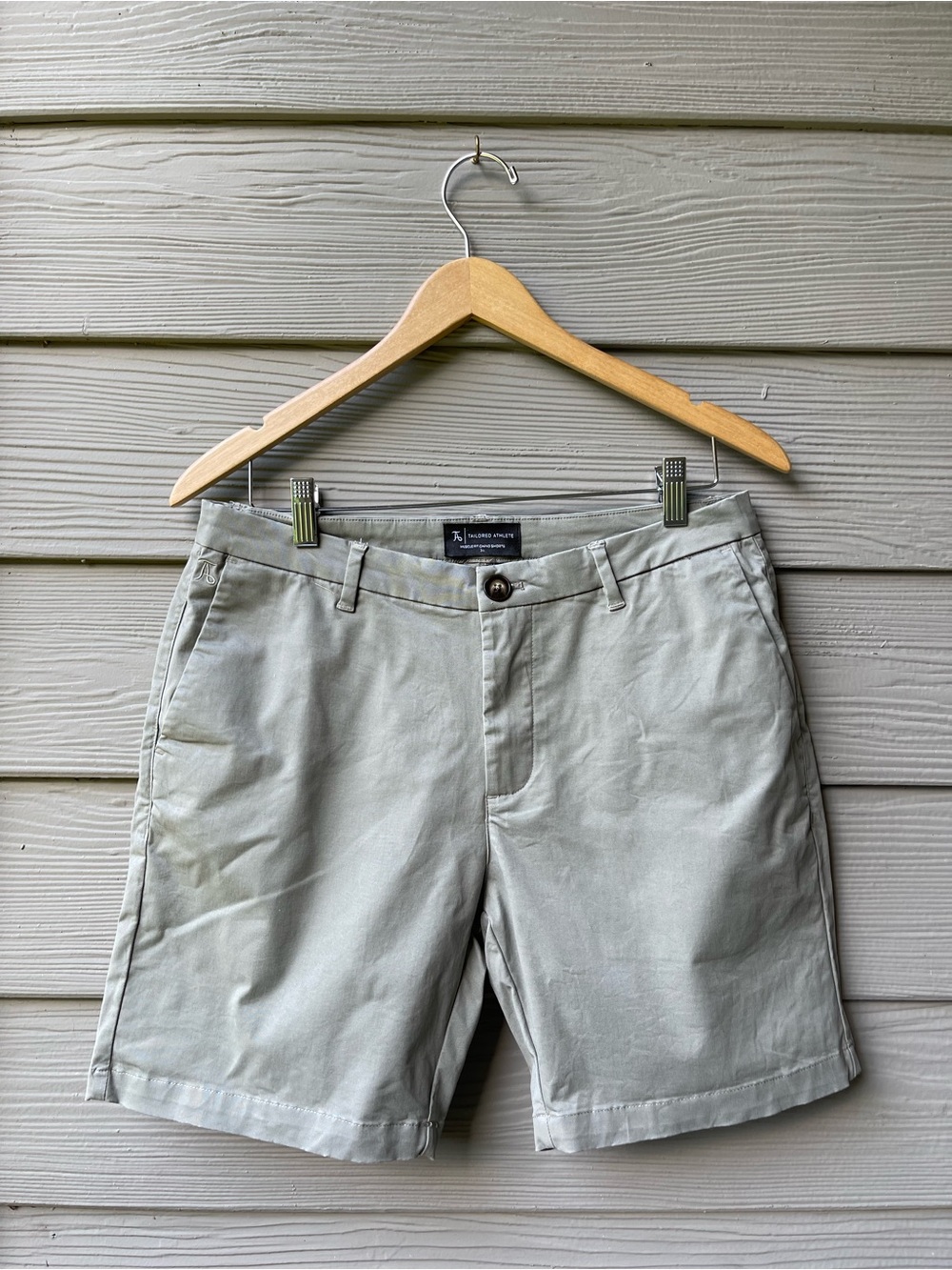 Tailored Athlete Men's Chino Shorts Gray Size 30 Stretch Slim Fit Casual Summer